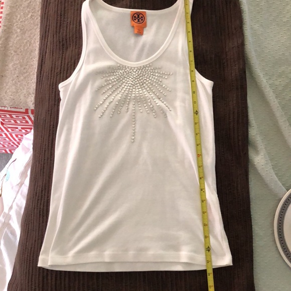 Tory Burch White Tank Top with Leather Sequins - Picture 9 of 10